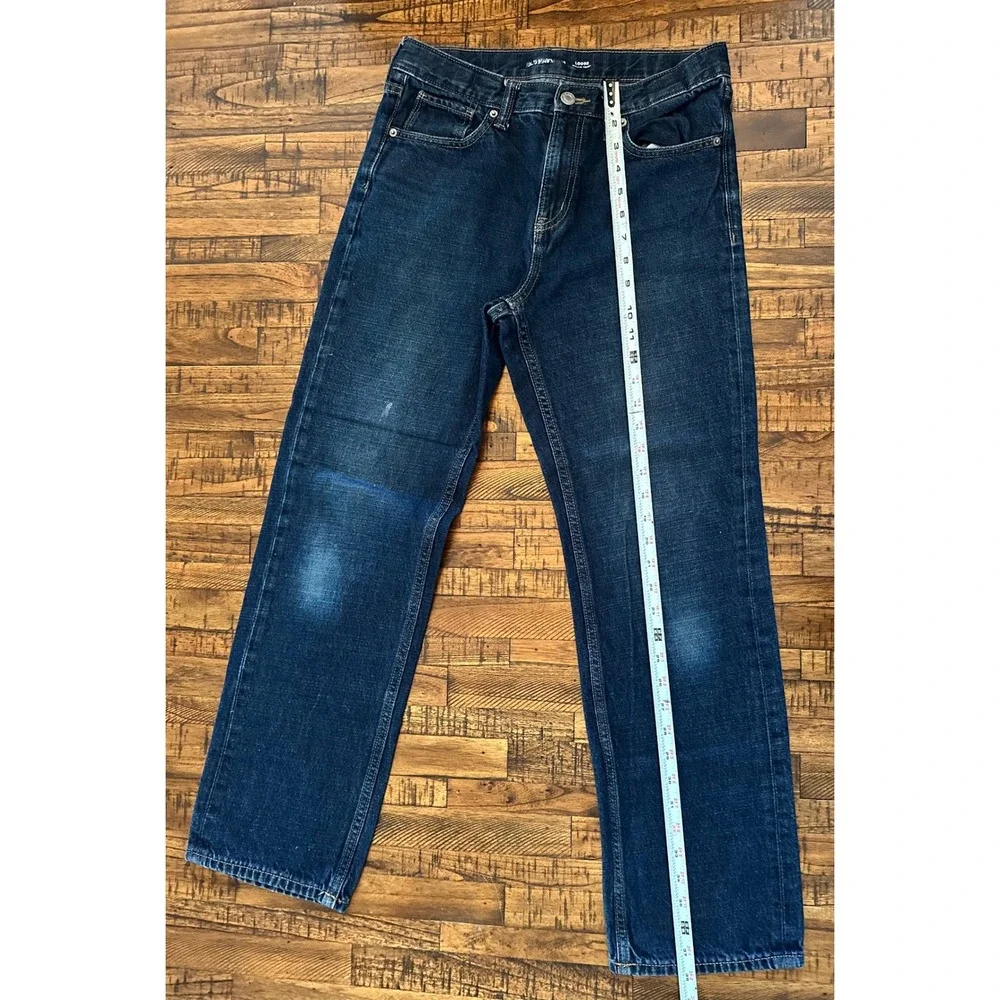Old Navy Loose‎ Built-In Tough Dark Wash 100% Cotton Denim Jeans Youth Size 16